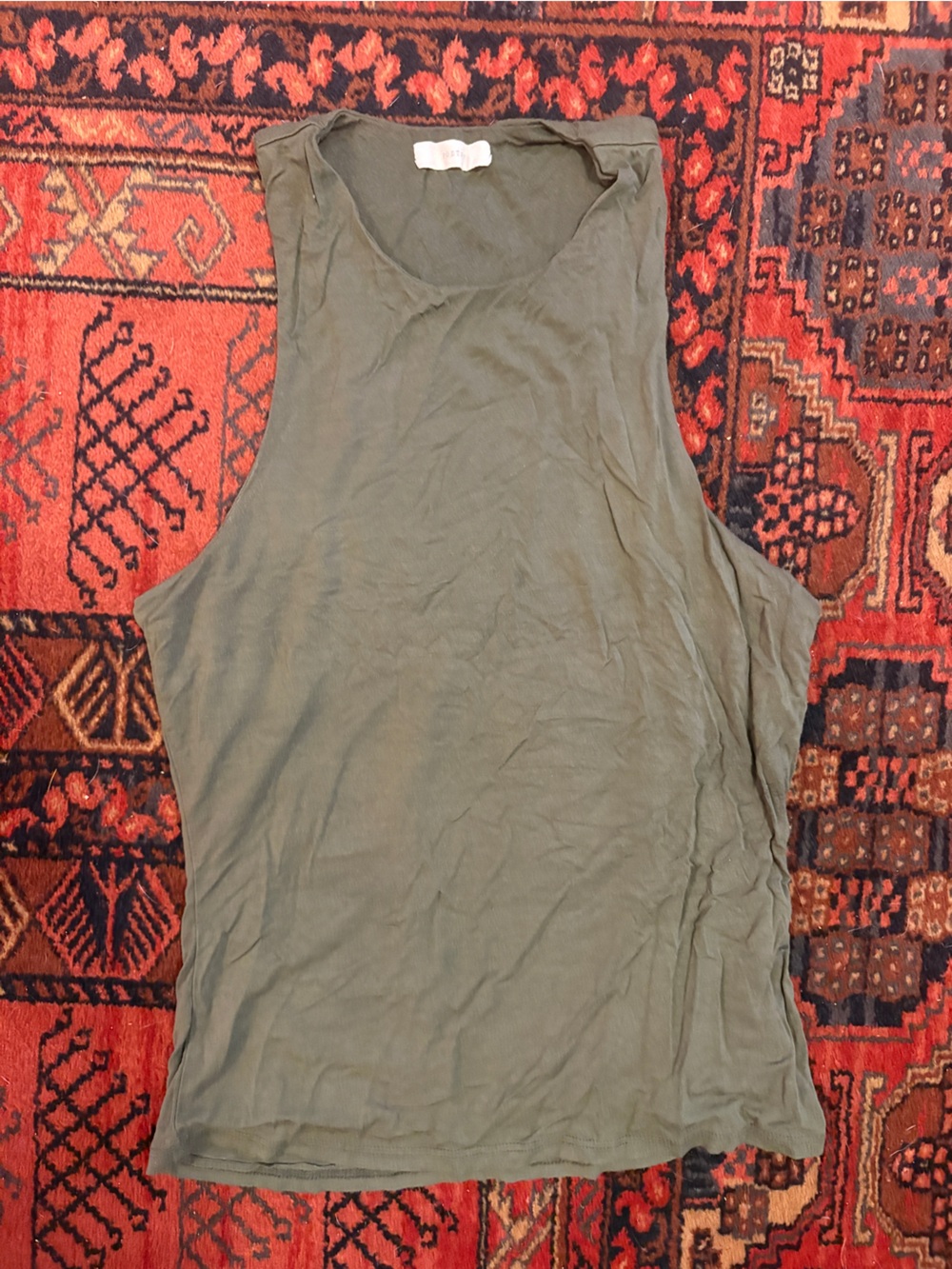 Poetry Olive Double Thick, Deep Cut Tank